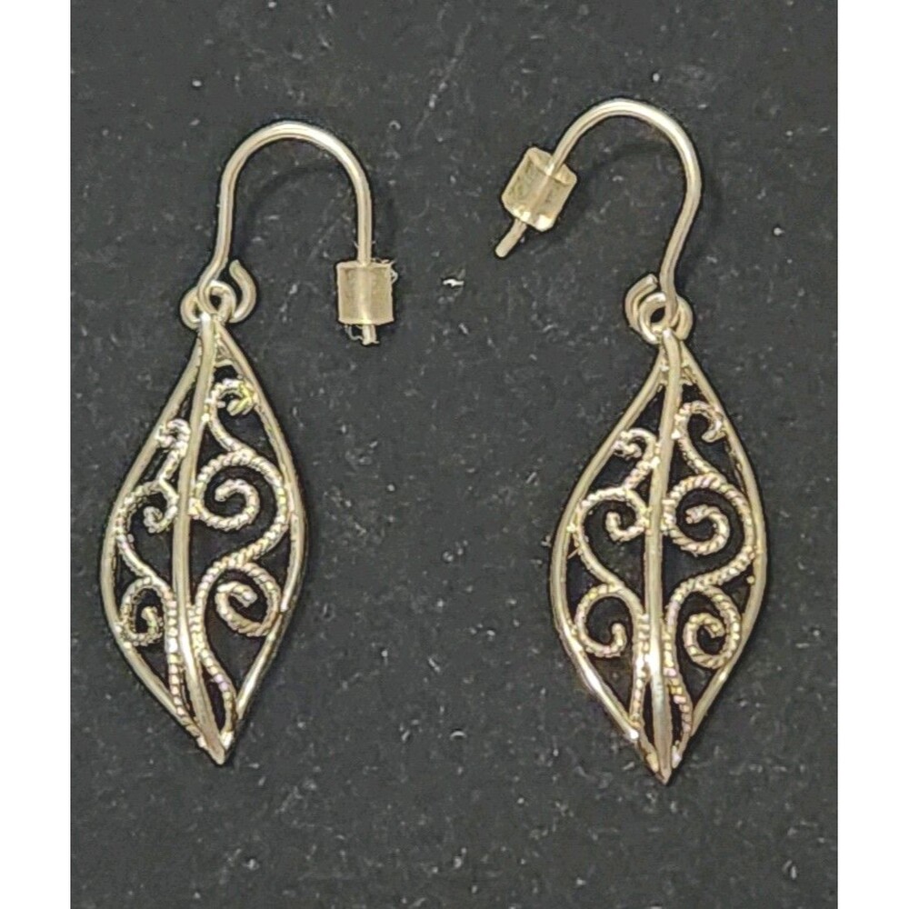 925 Sterling Silver Filigree Dangle Earrings